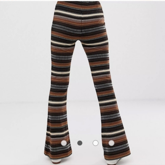 🆕 Urban Outfitters Retro Pull-On Stretch Pants (Burnt Orange-Black-Cream) - Picture 11 of 12